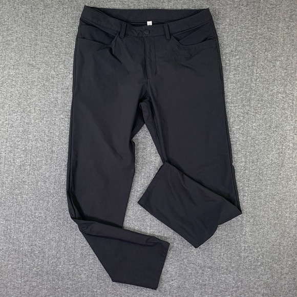Lululemon ABC Pants Men 34x32 Black Warpstreme Performance Chino - Picture 1 of 11